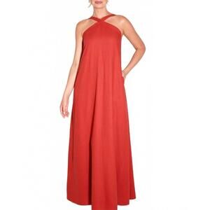NEW CAMILYN BETH maddox halter gown in terracotta